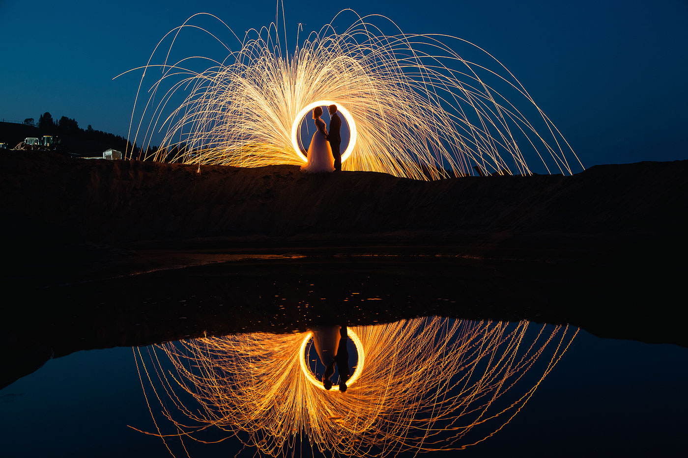 Стальная вата свадебная фотосессия на Каме LightPainting Фризлайт Юрий Князев