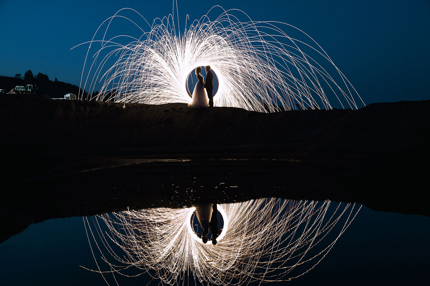 Стальная вата свадебная фотосессия на Каме LightPainting Фризлайт Юрий Князев