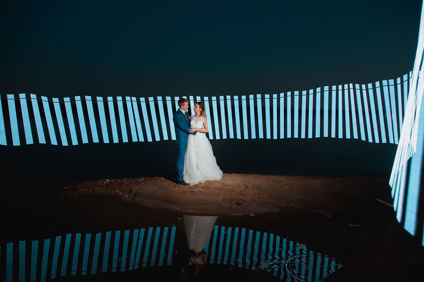 Ночная свадебная фотосессия на Каме LightPainting Magilight Юрий Князев