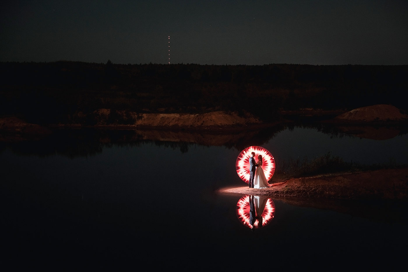 Ночная свадебная фотосессия Чекерил LightPainting Magilight Юрий Князев
