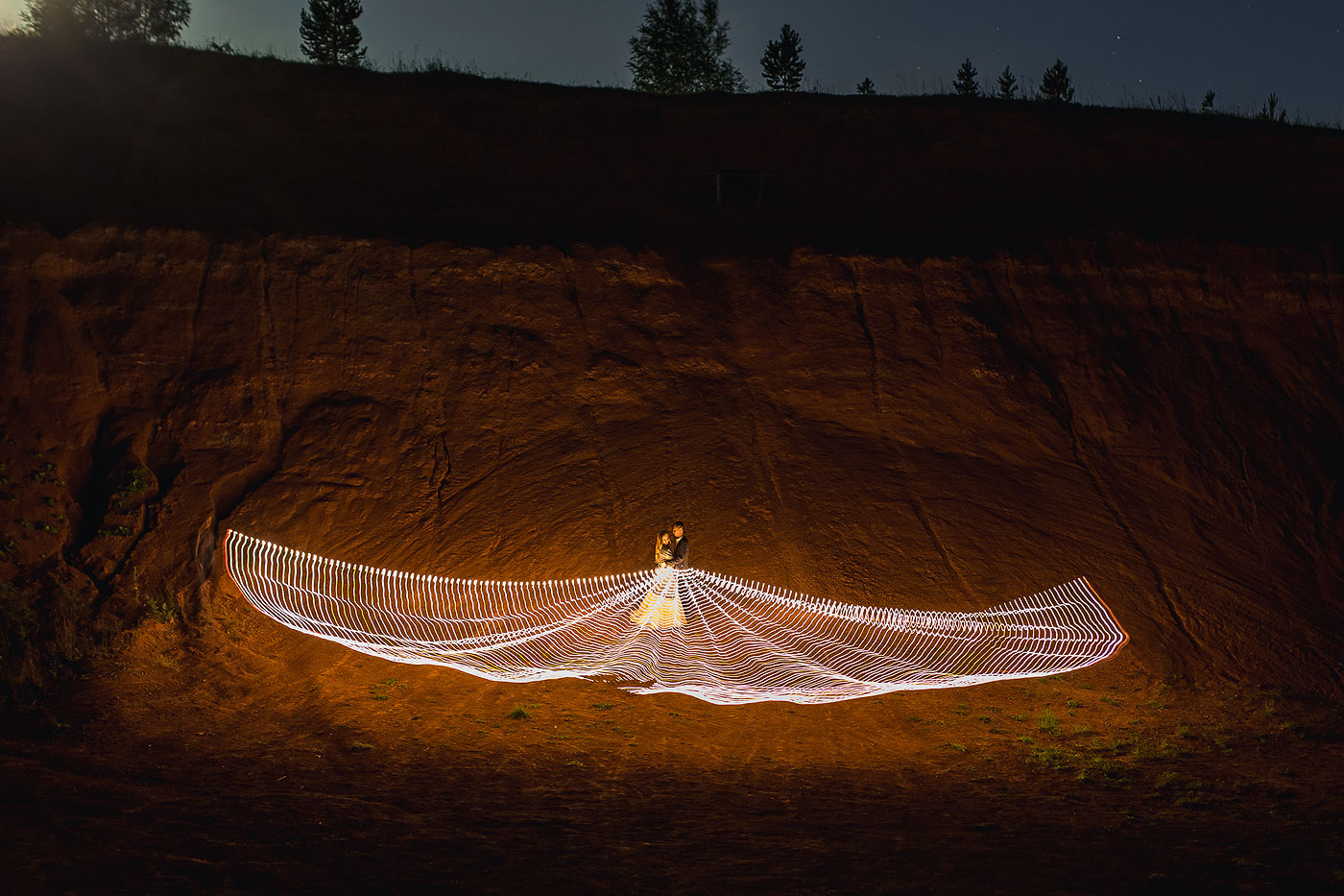 Ночная свадебная фотосессия Чекерил LightPainting Magilight Юрий Князев