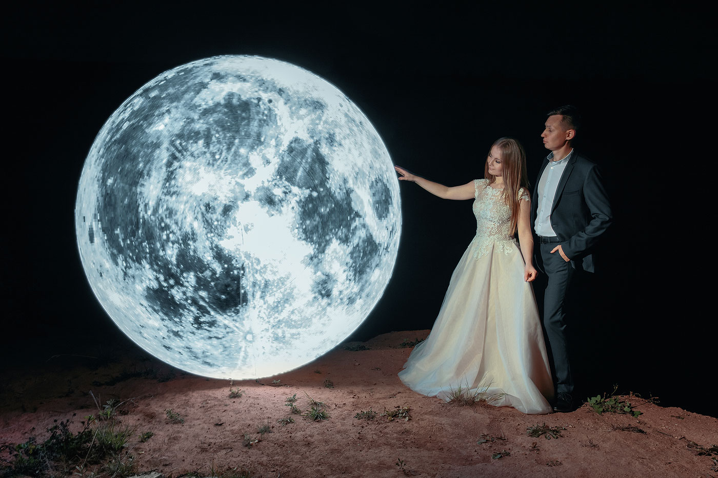 Свадебная фотосессия с луной Чекерил LightPainting Magilight Юрий Князев