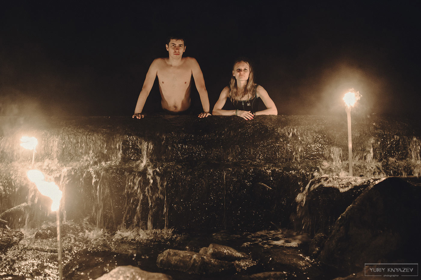LoveStory Данил и Настя Водопад Ижевск ночью фотограф Юрий Князев